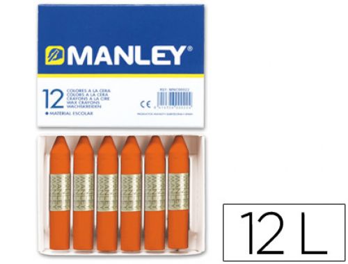 Lapis de cera manley 12 unidades laranja , Manley , 22270 , 8414326044976